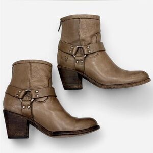 Frye Tan Leather Ankle Boots